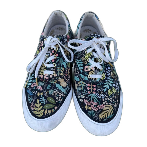 Keds X Rifle Paper Co. Lace Up Anchor Sneakers Lourdes Floral Print Size 7 - Picture 1 of 10